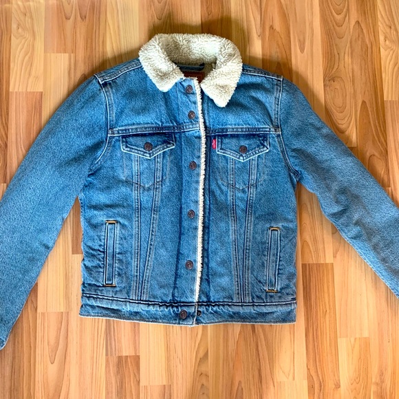 NWT Levi’s Denim Sherpa Jacket XS - Picture 1 of 6